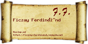 Ficzay Ferdinánd névjegykártya