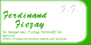 ferdinand ficzay business card